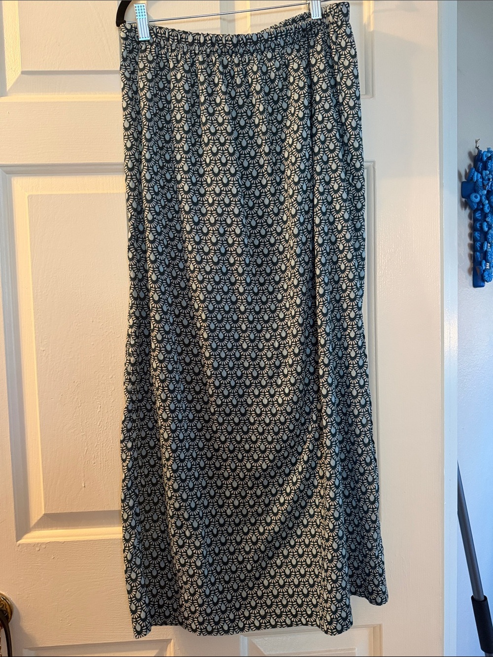 LOFT Blue and Green patterned Maxi Skirt